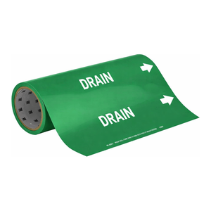 Marcador Flexible para Tuberías Brady DRAIN Roll Form Verde/Blanco 12 pulgadas x 30 pies para Líneas de Drenaje - Product Image 2