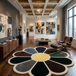 Tapis d'intérieur créatif en forme de fleur, tufté à la main, doux et moelleux, pour salon, chambre à coucher, tapis décoratif nordique mignon - Product Image 5