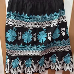 Factory made <b>Elastic</b> Solid Color Women best material Long <b>Skirt</b> Summer Floral Print Maxi <b>Skirts</b> Hippies Women's Embroidery - Product Image 1