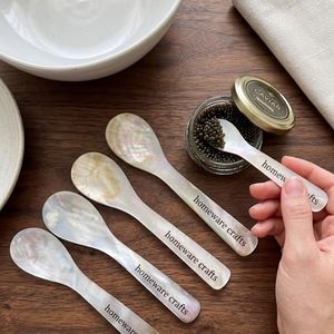 12cm Natural Mother of Pearl Spoon Luxury Caviar Spoon Custom Logo Perfect for Hotel Restaurant Wedding Party - Product Image 1