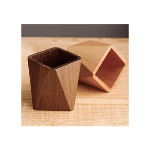 Support à stylos en bois fait main, organisateur de bureau au design moderne, forme rectangulaire, multi-compartiments, capacité personnalisable pour - Product Image 6