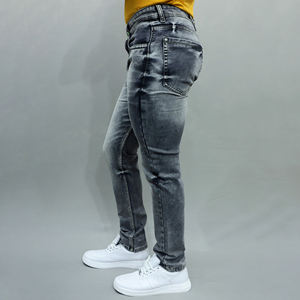 Jeans gris stretch de qualité supérieure pour hommes, best-seller, taille mi-haute, marque Gex. - Product Image 5