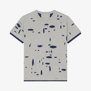 Camiseta de hombre con logo personalizado, estilo streetwear, hombros caídos, efecto desgastado, manga corta, 100% algodón, unisex, corte ajustado. - Product Image 3