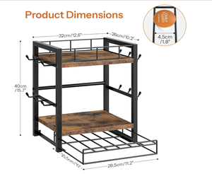 Cup and <b>Plate</b> Holder with Hooks Utensil <b>Rack</b> Space Saving Dish Organizer for Kitchen and Tea storage - Product Image 4