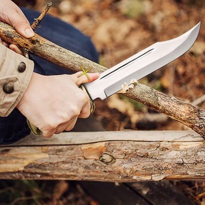 Cuchillo Bowie de Acero Inoxidable de Grado Industrial Hecho a Mano, con Funda de Cuero Premium Personalizable OEM |   18 para regalos de camping - Product Image 5