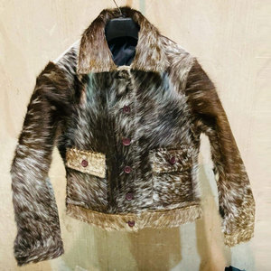 Chaqueta de Cuero Auténtico de Piel de Vaca, Estilo Camionero, Hecha a Medida, Resistente al Viento, para Invierno, con Pelo de Vaca - Product Image 1