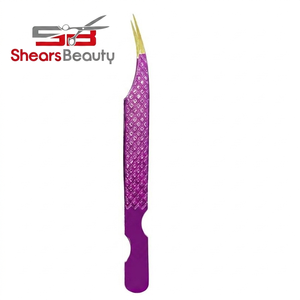 Custom <b>Silver</b> Professional Eyelash Applicator Tweezers Stainless Steel Anti-Static Precision Pointed High Quality Smooth Toothed - Product Image 2