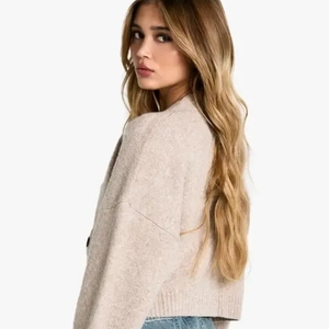 Women's Oversize V-Neck <b>Cardigan</b> Sweater <b>Thick</b> Knit Casual Print with Button Decoration Front Back Fashion Winter Warmth - Product Image 3