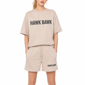 Custom <b>Women's</b> <b>T</b> <b>Shirt</b> <b>And</b> <b>Shorts</b> <b>Set</b> Comfortable Soft Breathable Lightweight Stylish Casual Modern Relaxed For <b>Women</b> Wear - Product Image 1
