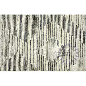 Ensemble de tapis en laine vintage marocain de conception géométrique de diamant de charbon de bois 43 "blanc ivoire doux pour les tapis de chambre à coucher de salon - Product Image 3