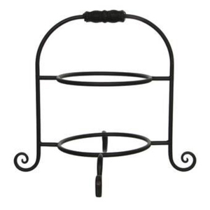 2 Tier Iron Metal Plate Rack Black Finished Perfect For Kitchenware <b>Tabletop</b> Standing Multifunction Plate <b>Storage</b> Holder - Product Image 1
