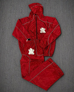 OEM Custom Nylon Windbreaker Tracksuits Zip up Jacket Suit Sweat <b>Pants</b> Jogger Sets Patchwork Nylon Tracksuit Sweatsuit for Men - Product Image 5