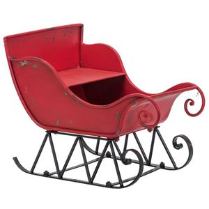Stylish Red Metal Sleigh Christmas Decoration Outdoor Holiday Display Durable Irregular Shape - Product Image 5
