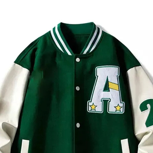 OEM Custom Baseball Letterman Varsity <b>Jackets</b> <b>Men</b> Wool Leather Sleeves College Bomber <b>Jacket</b> With Embroidery Logo - Product Image 4