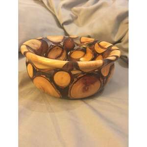 Bol en bois et résine fait à la main, durable, pour la décoration de la maison, élégant plateau de service pour fruits - Product Image 3