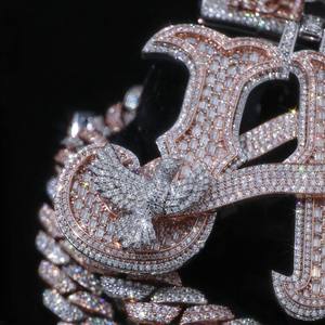 จี้และชาร์มฮิปฮอปแบบกำหนดเองประดับเพชรโมอิสซาไนต์ เงินแท้ 925 ตัวอักษรแบบกำหนดเอง ดีไซน์เฉพาะตัว สไตล์ส่วนตัว - Product Image 3