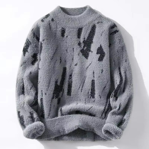 Suéter de Punto Trenzado Grueso para Hombre, Tejido Cálido y Suave, Manga Larga, Informal, Transpirable - Product Image 6