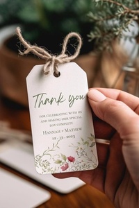 Luxury Wedding Favor Tags Plantable Paper Hang Tags for Gift Packaging Custom Printed Thank You Gift Tags with Jute String Use - Product Image 3