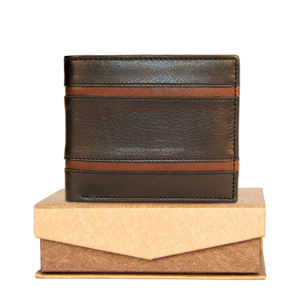 Porte-cartes à deux volets de style occidental pour hommes, porte-cartes en cuir véritable, courte longueur, polyester géométrique, protection RFID - Product Image 1