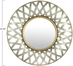 Espejo de Pared Redondo de Metal Dorado Hecho a Mano, Espejo Decorativo Artístico para Sala de Estar, Dormitorio, Decoración del Hogar, Suministro al por Mayor - Product Image 5