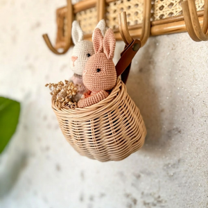 Cesta de Bicicleta de Ratán Hecha a Mano de Primera Calidad, Cesta de Almacenamiento para Manillar Delantero para Niños, Organizador Decorativo para Bicicleta de Hogar y Exteriores - Product Image 3
