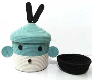 Modern Cotton Storage <b>Basket</b>-Collapsible Space-Saving Washable Durable Sustainable <b>Large</b> Capacity Home Use - Product Image 1