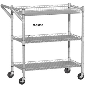 Premium Handmade Metal Utility <b>Storage</b> <b>Cart</b> with Export Quality Construction Heavy Duty Wheels Spacious Shelves and Modern - Product Image 2