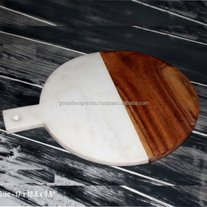 Planche à découper en bois et marbre Bois de marbre avec poignée planche de service - Product Image 3