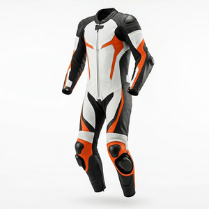 Vestes de moto en cuir véritable pour hommes, tendance, de haute qualité, style racer, avec pantalon, en vente. - Product Image 3