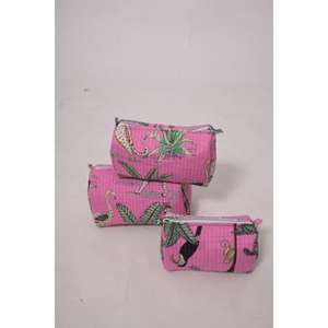 Pochette à maquillage en coton à imprimé floral, pochette cosmétique bohème, trousse de toilette à fermeture éclair, organiseur de voyage, cadeau mignon - Product Image 4