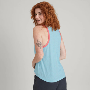 Camiseta sin mangas con cuello redondo y rayas azules para mujer, tejida, informal, transpirable, de ajuste regular - Product Image 4