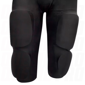 Mens Black <b>Padded</b> American Football Pants Belt Closure Breathable Athletic Practice Game Performance Sportswear Adult Wear cloth - Product Image 4