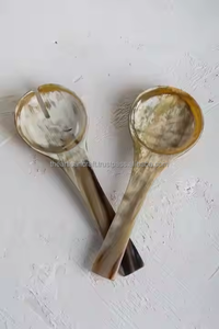 ช้อนฮอร์นธรรมชาติสำหรับการฟื้นฟูประวัติศาสตร์การใช้ชีวิตที่เป็นมิตรกับสิ่งแวดล้อมและการแสดงงานฝีมือแบบดั้งเดิมโดยงานฝีมือช่างฝีมือ - Product Image 4