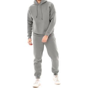 Ensemble de survêtement deux pièces personnalisé avec logo pour homme – Sweat-shirt et pantalon de jogging – Tenue de sport unie pour la course à pied - Product Image 6
