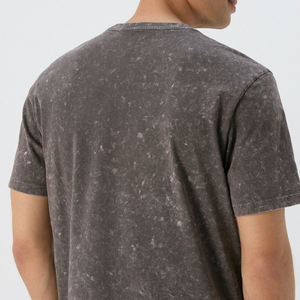 Camiseta Casual para Hombre con Lavado Ácido, Tendencia de Moda, Antiarrugas, Alta Calidad, Precio Económico, con Logotipo/Colores Personalizados - Product Image 3