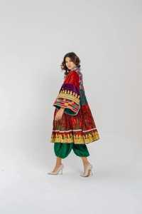 Robe afghane Kuchi la plus vendue pour femmes, style Kuchi, couleur contrastée, robe afghane en forme de A, broderie lourde, robes de mariage - Product Image 4