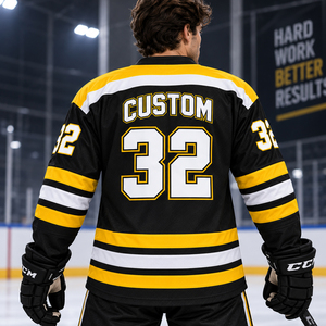 Maillots de hockey sur glace vierges pour hommes, unisexes, pour entraînement et matchs, manches longues, hauts d'équipe universitaires, 100 % polyester - Product Image 4
