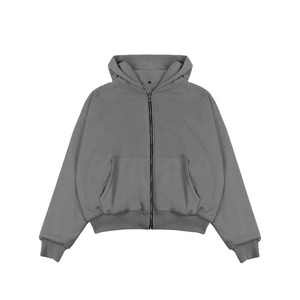 ชุดเซ็ตเสื้อฮู้ดซิปแบบโอเวอร์ไซส์และกางเกงจ็อกเกอร์ทรงขาบาน ผ้าฝ้าย 100% เป็นมิตรกับสิ่งแวดล้อม กันลม  สำหรับทุกเพศ  รับสั่งทำได้ - Product Image 1