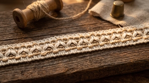 Ribete de Encaje Tejido de Mezcla de Algodón Natural y Yute para Decoración del Hogar, Manualidades y Bordes Decorativos - Product Image 4
