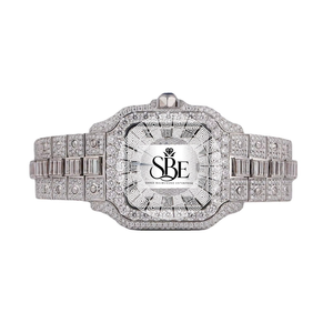 Export Quality Luxury Stainless Steel ETA Quartz Movement Diamond Watch Square <b>Case</b> 41mm Sapphire Crystal Dial 3BAR <b>Water</b> - Product Image 1