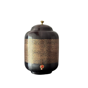 Copper Top Glass Water <b>Dispenser</b> with Tap Modern Design for Kitchen Use Round Shape with Lid Copper Water <b>Dispenser</b> - Product Image 5