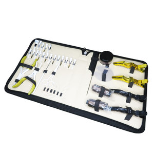 Kit d'outils pour extensions de cheveux nouées à la main avec aiguille à coudre, couleur rose vif, pinces à extensions de cheveux 100% en acier inoxydable avec pinces à cheveux - Product Image 6