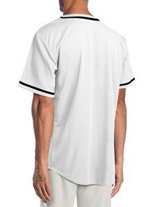 Camiseta de Béisbol Blanca de Manga Corta con Cierre de Cordón, Unisex, Corte Regular, Malla Transpirable, Logotipo Sublimado Personalizable - Product Image 5