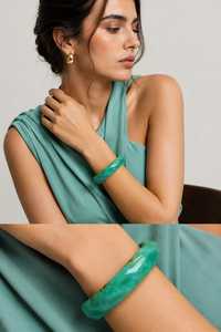 Brazalete de Resina MN Exports, Unisex, Estilo Clásico, Verde con Inclusiones Marrones, Regalo Islámico - Product Image 3