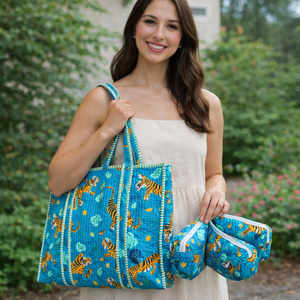 Aesthetic Canvas Tote <b>Bag</b> Quilted <b>Boho</b> Style Reusable Eco Friendly Vintage Style Handmade Sustainable Shoulder Strap - Product Image 4