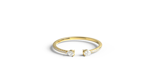 Anillo de Oro de 18K de Lujo con Diamantes, Diseño Abierto, Corte Pera con Banda de Diamantes Redondos, Banda Eternity Pavé, Anillo Envolvente en Forma de Lágrima, Joyería Fina para Mujer - Product Image 1