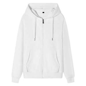 Ventes en gros de sweats à capuche de haute qualité 100% coton, coupe classique, couleur unie, logo imprimé personnalisé, fermeture éclair intégrale pour hommes - Product Image 3