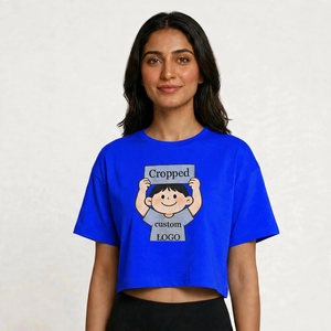 เสื้อยืดครอปผู้หญิงสไตล์ฮิปฮอป ผ้าฝ้ายถัก ระบายอากาศดี คอกลม แขนสั้น พิมพ์ลายลำลอง สวมใส่สบายในฤดูร้อน รับผลิตแบบ OEM - Product Image 5
