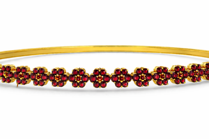 Pulsera de flor de granate de plata de ley 925 hecha a mano con piedras preciosas para mujer, piedra de nacimiento de enero - Product Image 2