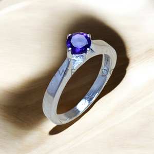 Bagues en argent sterling 925 massif avec pierres précieuses d'améthyste naturelle, prix de gros, bijoux en argent - Product Image 1